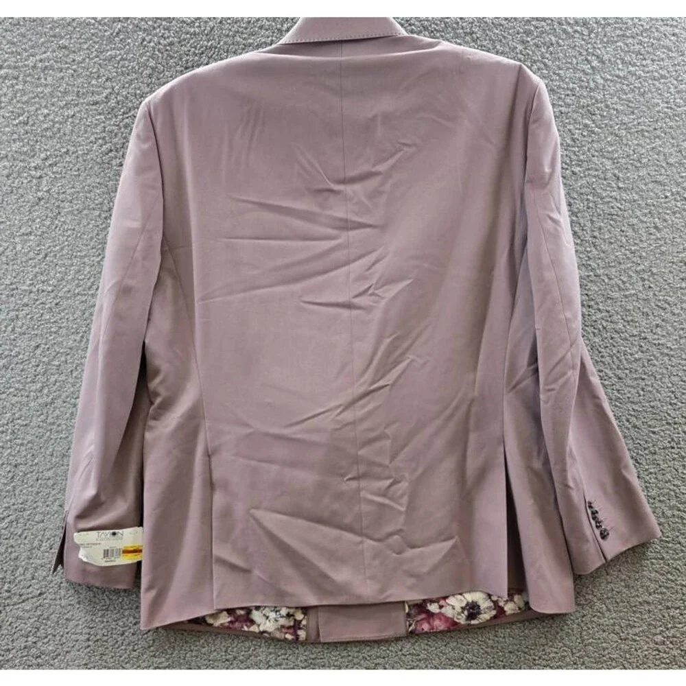 Tayion Collection Classic Fit Double-Breasted Suit Jacket Men's 46R Purple Solid
